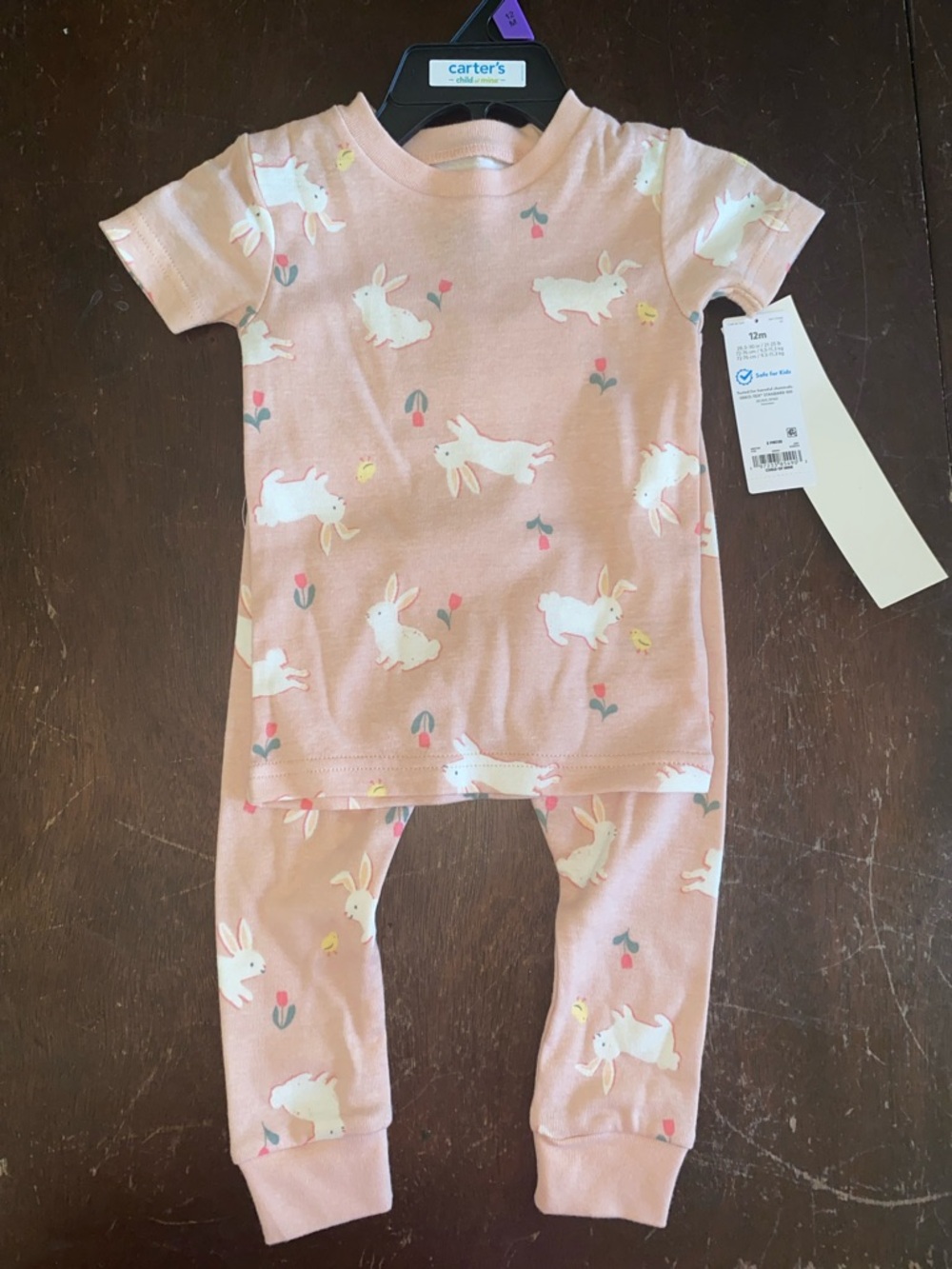 Carter's Pink Bunny & Floral Toddler Pajama Set